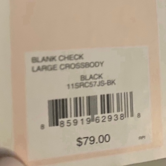 JUICY COUTURE BLANK CHECK LARGE CROSSBODY BAG BLACK| NWT - Picture 7 of 8